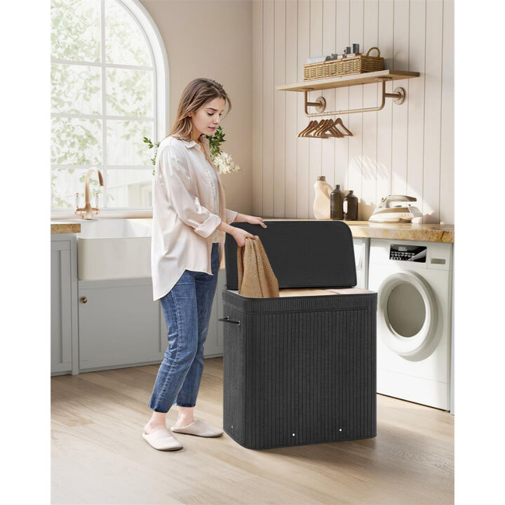 39.6 Gallon Laundry Hamper Wicker Style with Lid Storage Basket