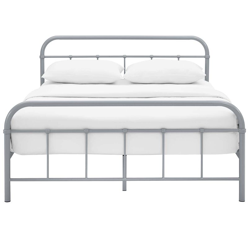 Modway Furniture  36.5 x 84.5 in. Maisie Queen Stainless Steel Bed Frame image number 4