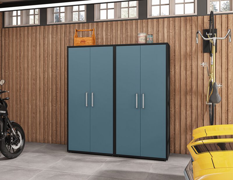 Eiffel Blue Garage Cabinets (Set of 2)