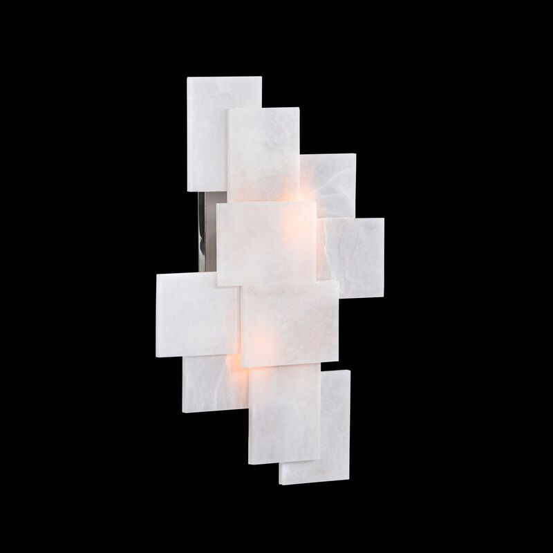 Stone Alabaster Wall Sconce With A Nod To Mondrian