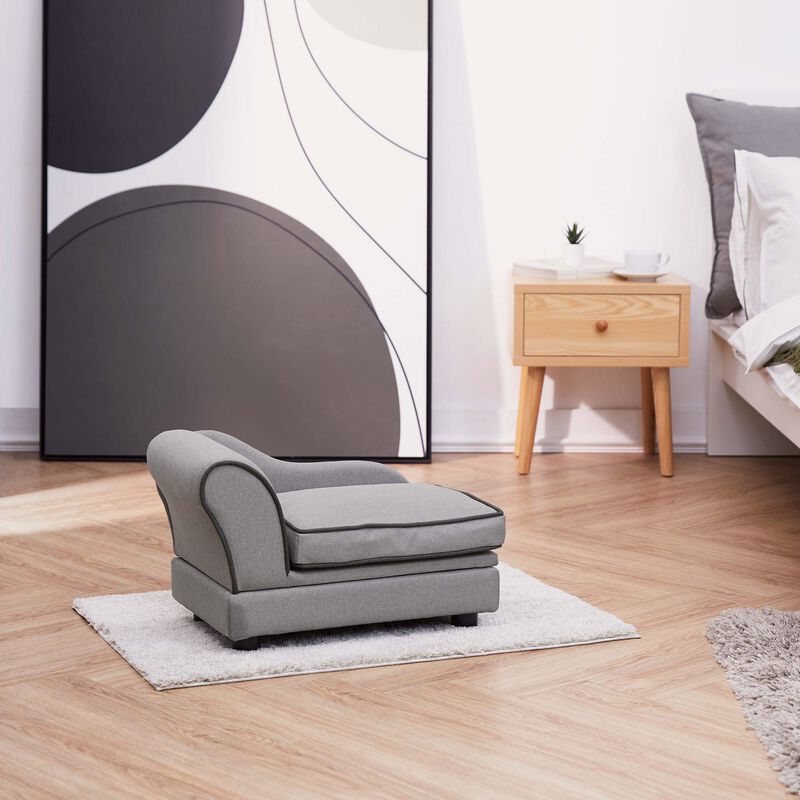 Ivan Chaise Lounge with Storage for Cats and Small Dogs, Light Gray image number 6
