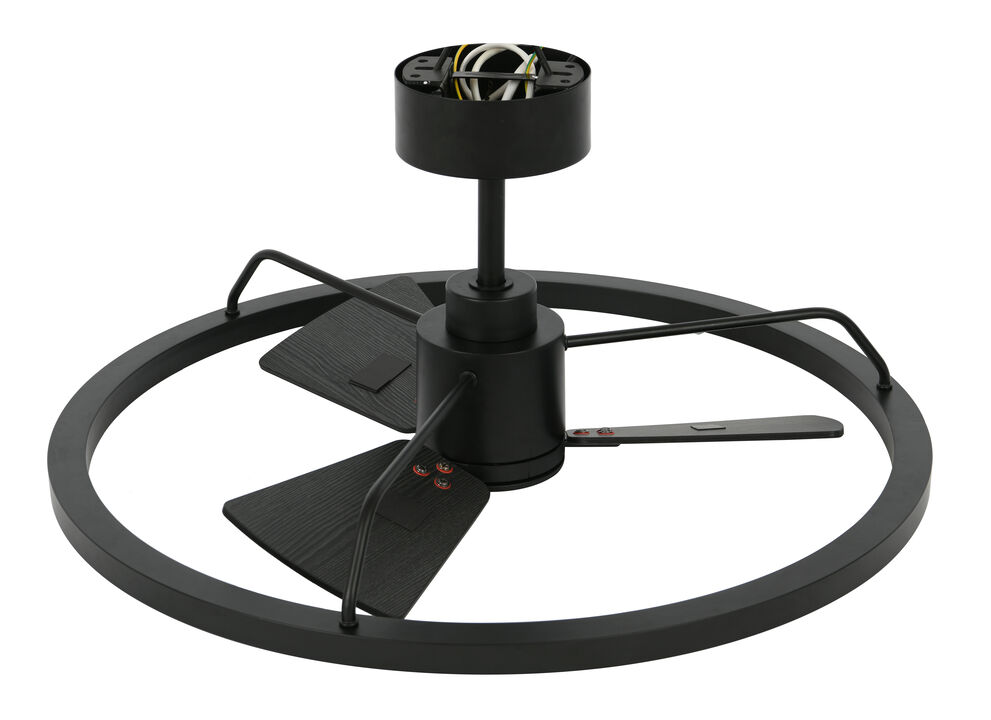 Lucci Air Cessna 28" Ceiling Fan with Light and Remote, Modern Black LED Ceiling Fan for Bedroom, Energy Efficient DC Motor, Modern Fandelier