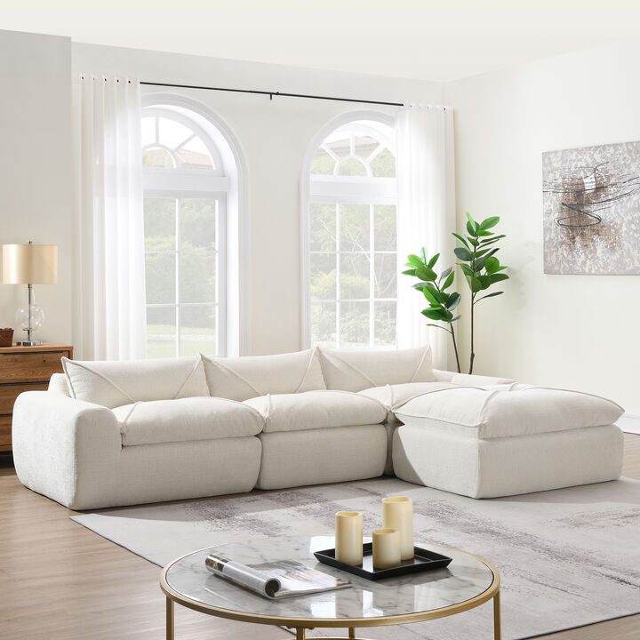 Merax 116" Modular Floor Sofa - High Density Foam, No Assembly, Legless Design, Free Combination