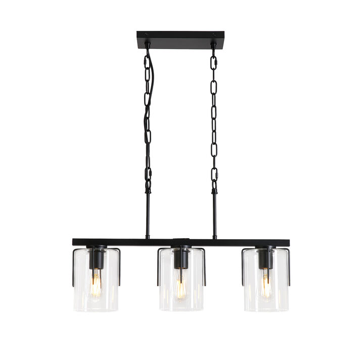 ELEMENT ACE Industrial Pendant Light with Clear Glass Shade Glare-Free Ceiling Light Fixture for Kitchen Island Dining Room Entryway Home Decor