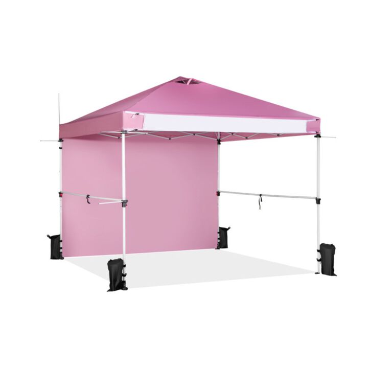 Foldable Commercial Pop-up Canopy with Roller Bag and Banner Strip