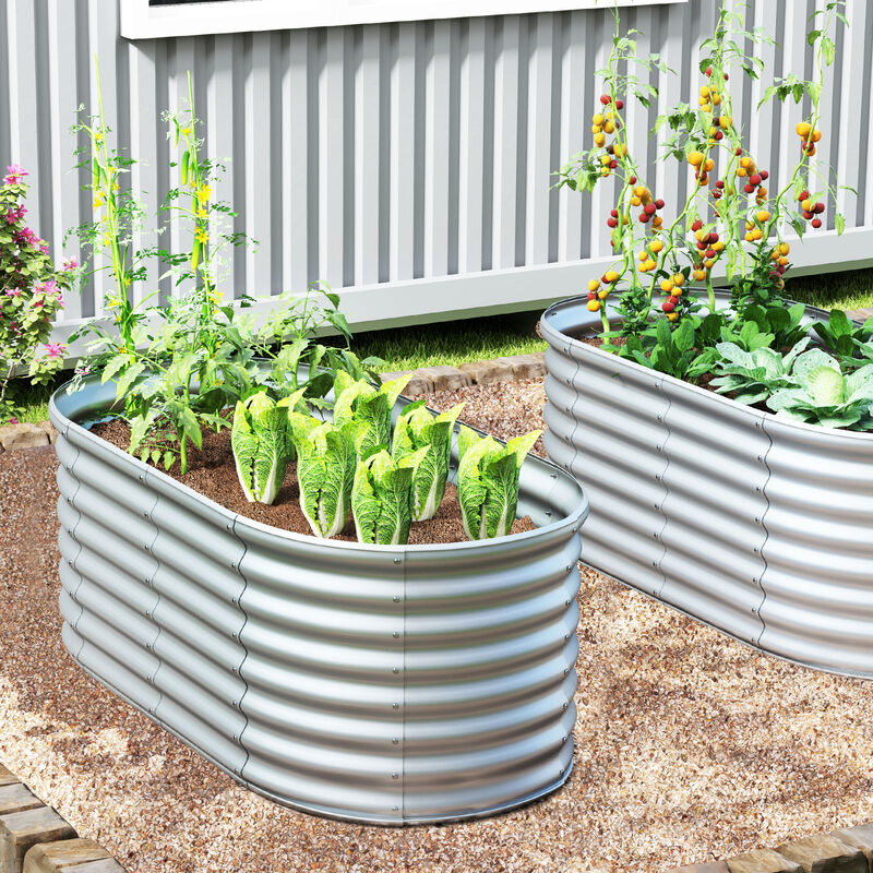 Oval Raised Garden Bed with Open Bottom Design for Enhanced Drainage and Root Development in Outdoor Gardening