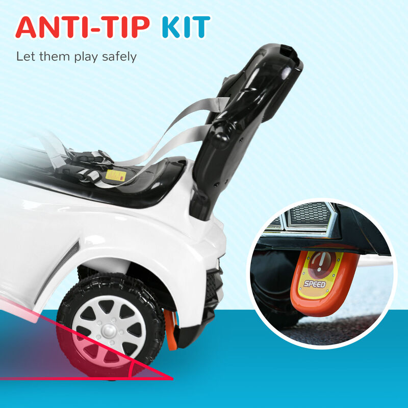 BreeBe 3 in 1 Push Car Sliding Car with Removable Handle, Music, Horn, Canopy, Safety Guardrail image number 5