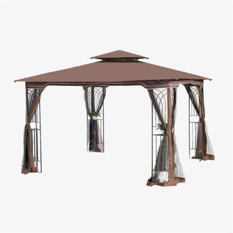 Outdoor Patio Gazebo Canopy Tent with Mosquito Net and Ventilated Roof