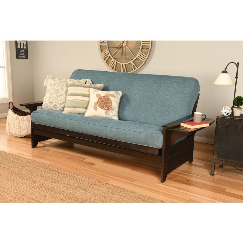 Phoenix Frame-Espresso Finish-Linen Aqua Mattress image number 1
