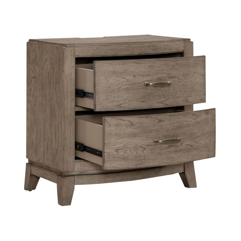 Liberty Furniture Bedroom Nightstand with Charging Station AC, USB-A, USB-C - Burnished Beige Oak image number 5