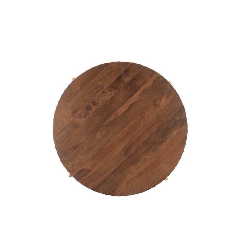World Interiors Vallarta 34" Carved Coffee Table in Mango Wood with Two Toned Finish image number 1