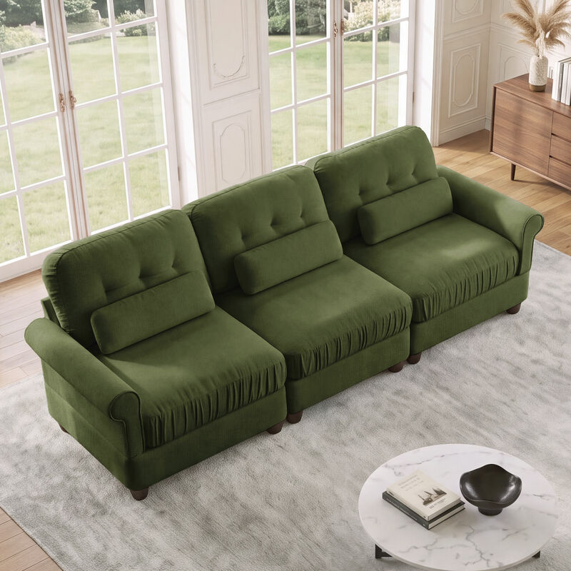 Juspep Mid Century Modern Chenille 3‑Seater Modular Sofa image number 8