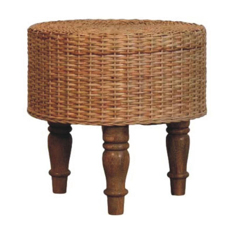 Artisan Furniture Solid Wood Regency Round Woven Stool image number 0