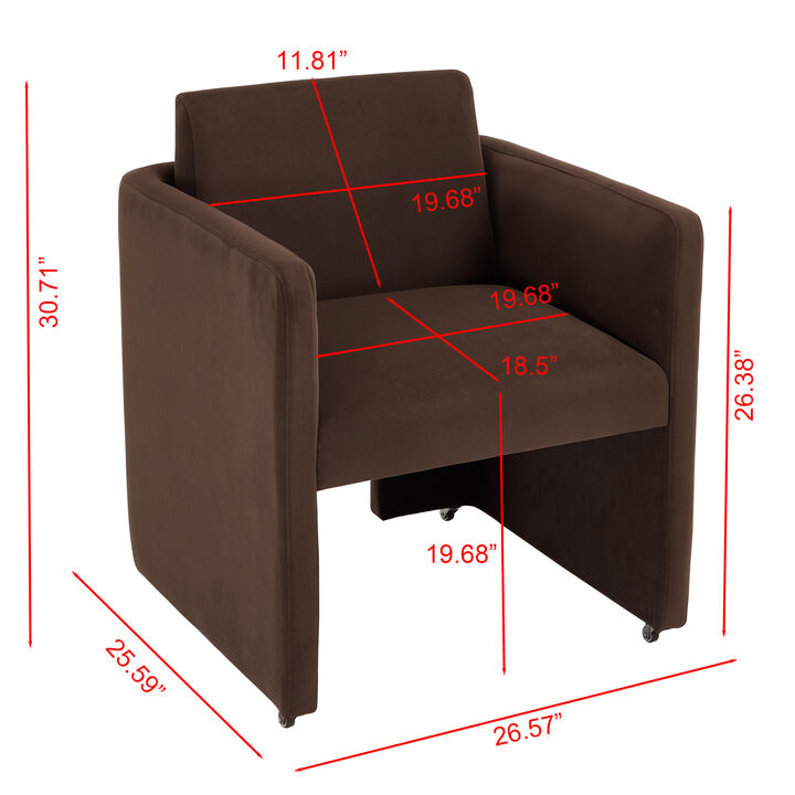 GOODSILO Modern Barrel Upholstered Dining Armchair Comfy Linen Fabric Accent Chair for Living Room, Home Office Reception Use