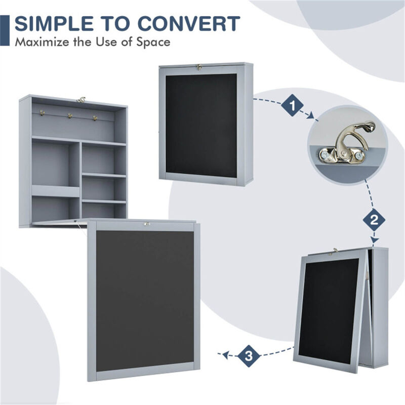 Wall-Mounted Floating Desk Space-Saving Workstation for Home Office & Study