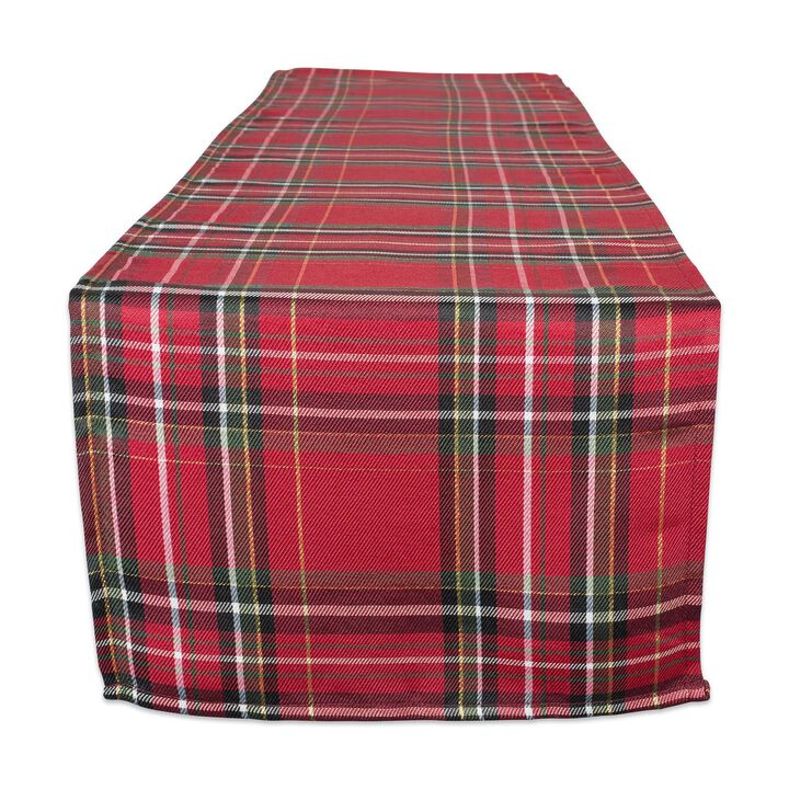 72" Red and Green Plaid Rectangular Table Runner