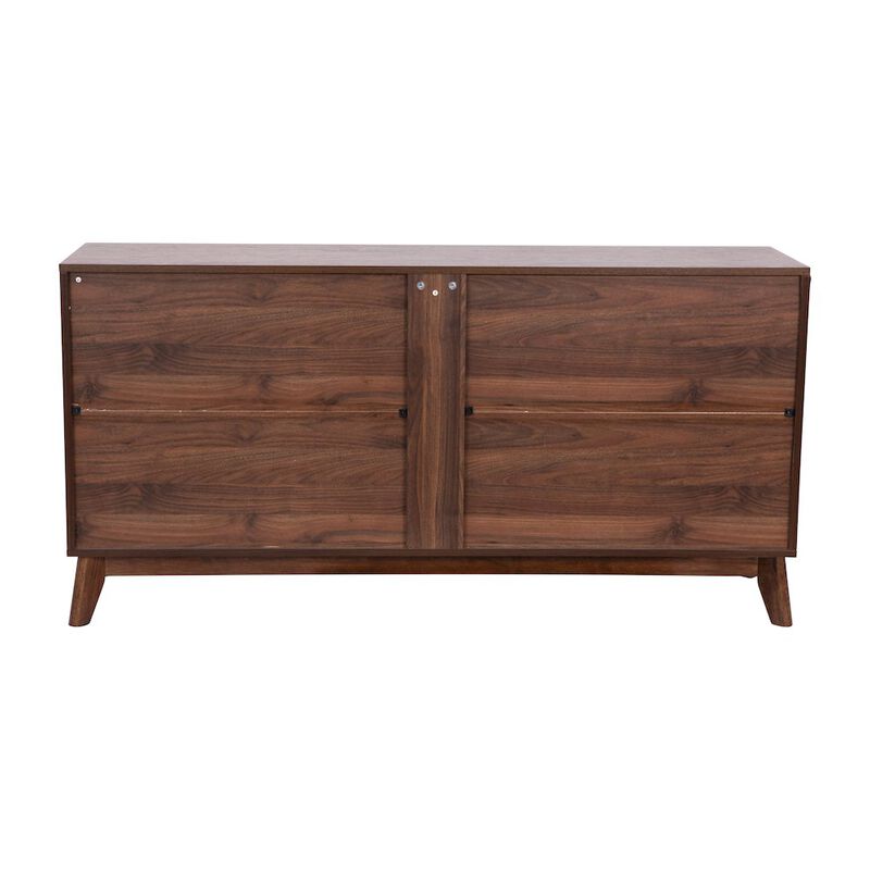 Flash Furniture 60 in 4 Door Storage Buffet Sideboard, TV Stand for up to 64" TV's, Dark Walnut image number 2