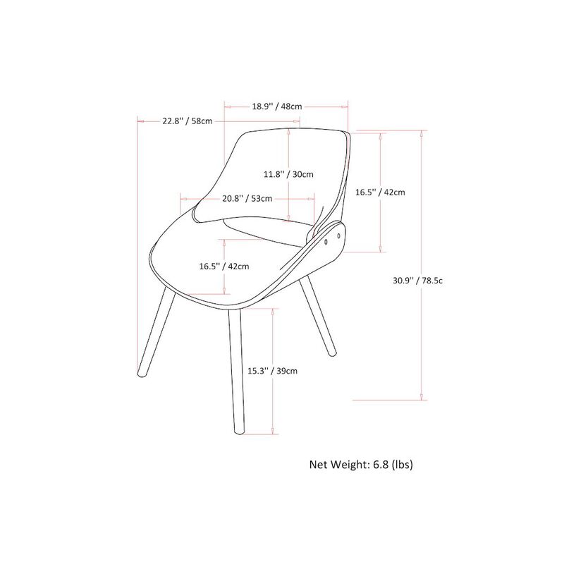 Simpli Home Malden Bentwood Dining Chair In Denim Blue Woven Fabric