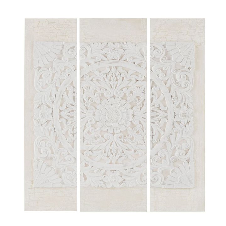 Gracie Mills Russo Triptych 3-Piece Dimensional Resin Canvas Wall Art Set
