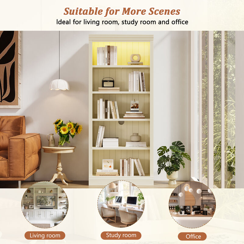 Merax 10-Tier Solid Wood & Thickened MDF Bookcase Suite