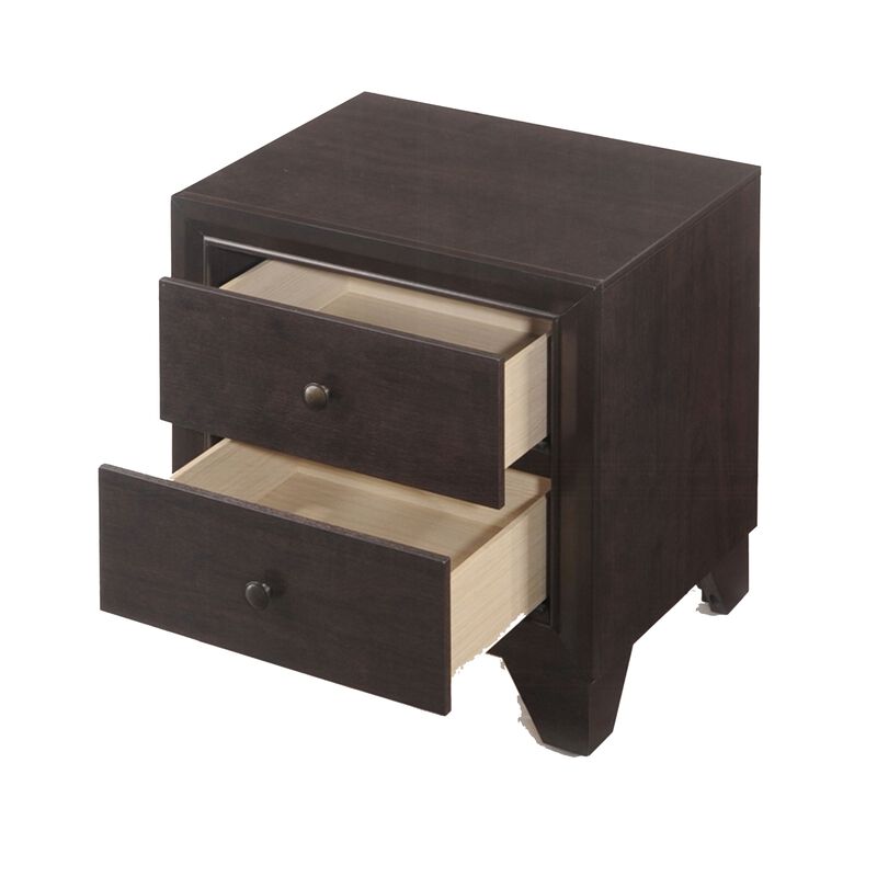 Queen Size Bedroom Set, Brown Finish, 2-Piece Set with Bed and Nightstand image number 6