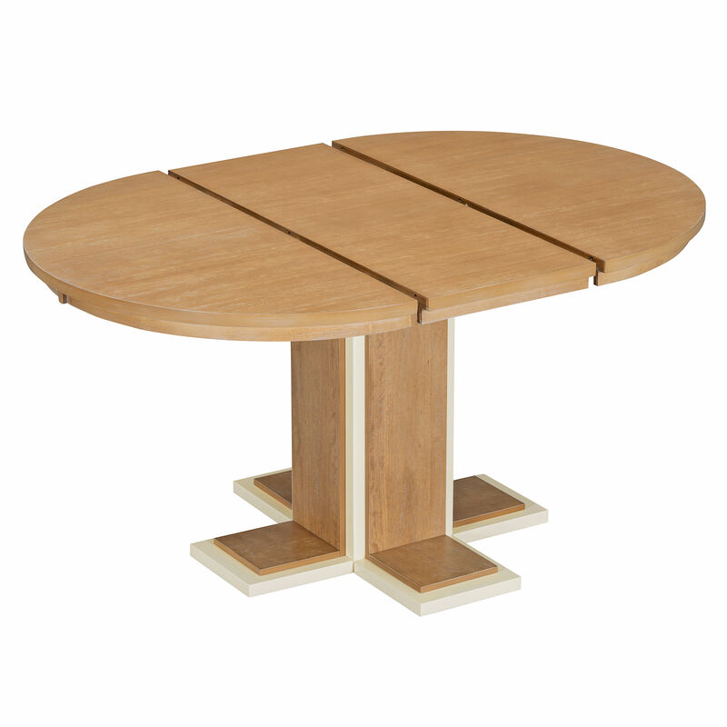 Merax Extendable Dining Table with a Middle Leaf