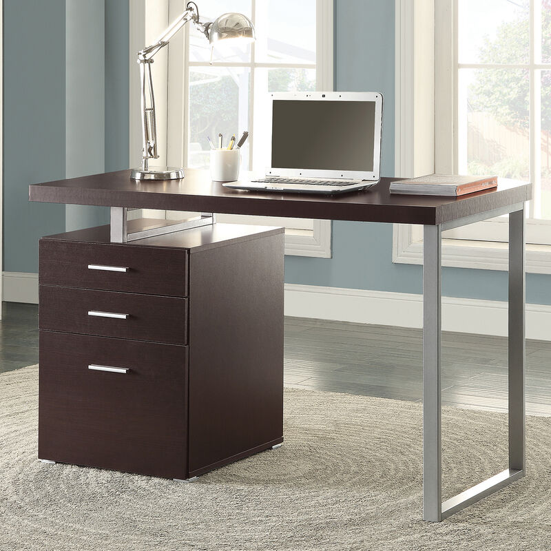 Streamdale 3-Drawer Office Desk in Cappuccino Finish