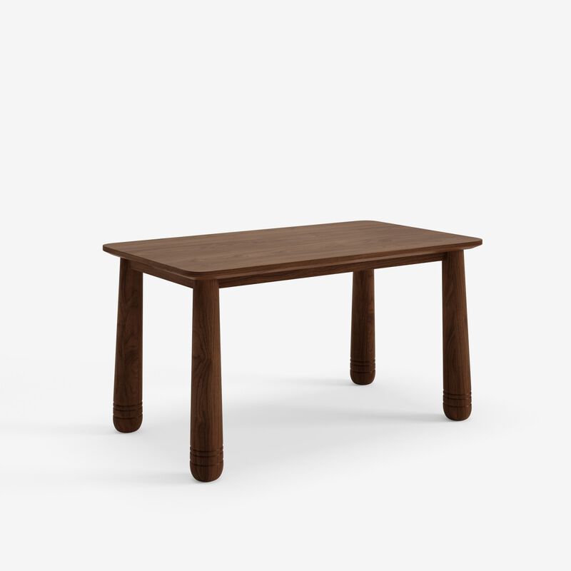 63" Solid Wood Dining Table Set with 6 Upholstered Chairs, rectangular dining room table set with sturdy wood frame, modern farmhouse dining furniture set image number 3