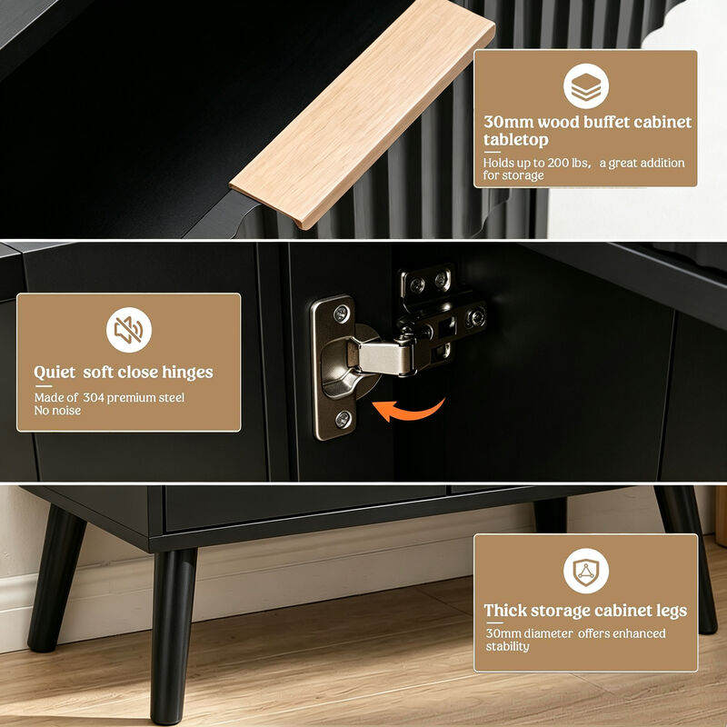 Lewurn Adjustable Shelves Storage Cabinet image number 6