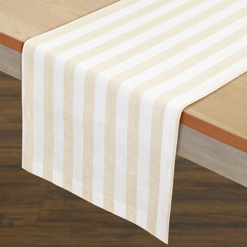 Solino Home Sorrento Stripe Linen Table Runner image number 1