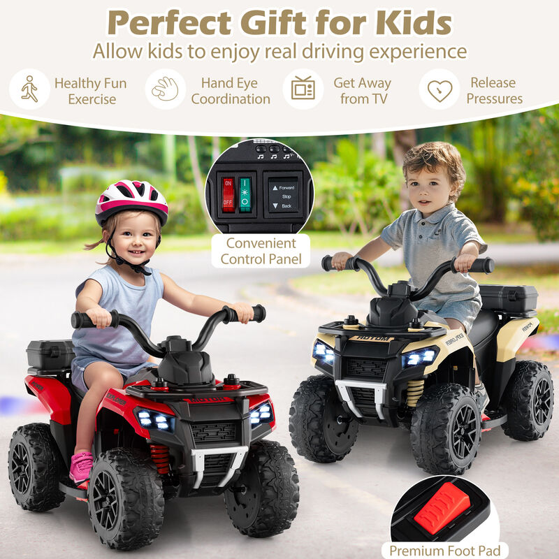 6V Electric Kids Ride-On ATV with Spray Feature, Storage Box and Music image number 3