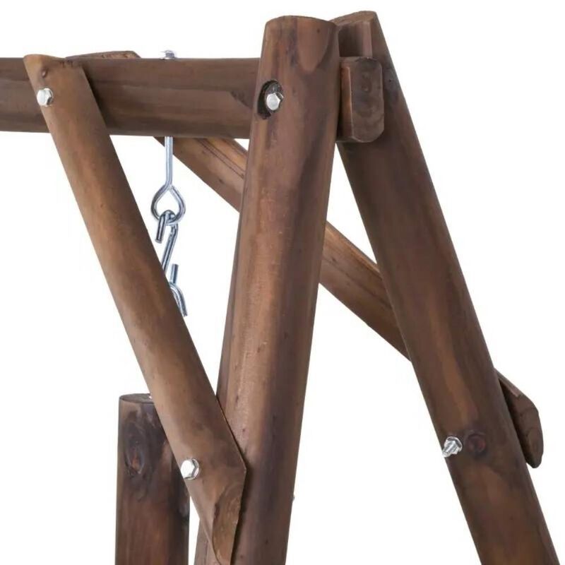 Hivvago FarmHouse Log A-Frame 2-Seat Wooden Swing Bench