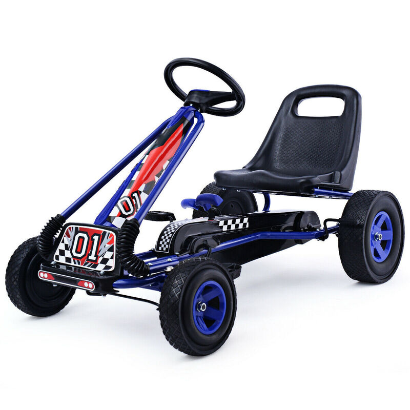 4-Wheel Kids Pedal Go-Kart Ride-On Racer Car for Outdoor Play image number 0