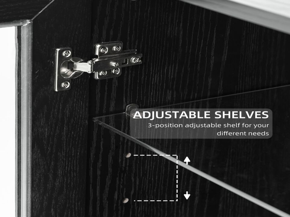 Simple Glass Cabinet Door Decoration Storage Cabinet Combination Cabinet with 6-Story Shelves