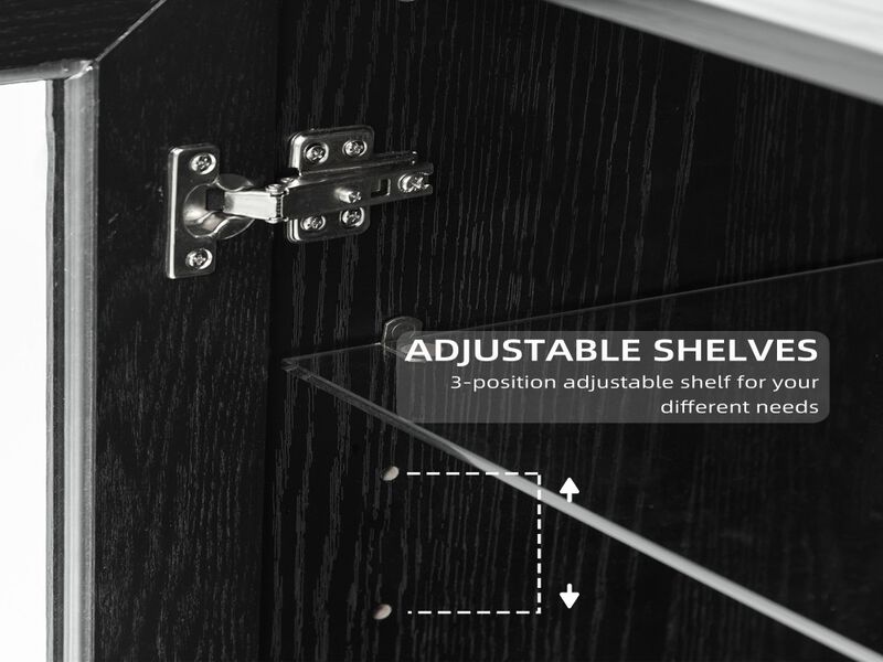 Simple Glass Cabinet Door Decoration Storage Cabinet Combination Cabinet with 6-Story Shelves image number 1