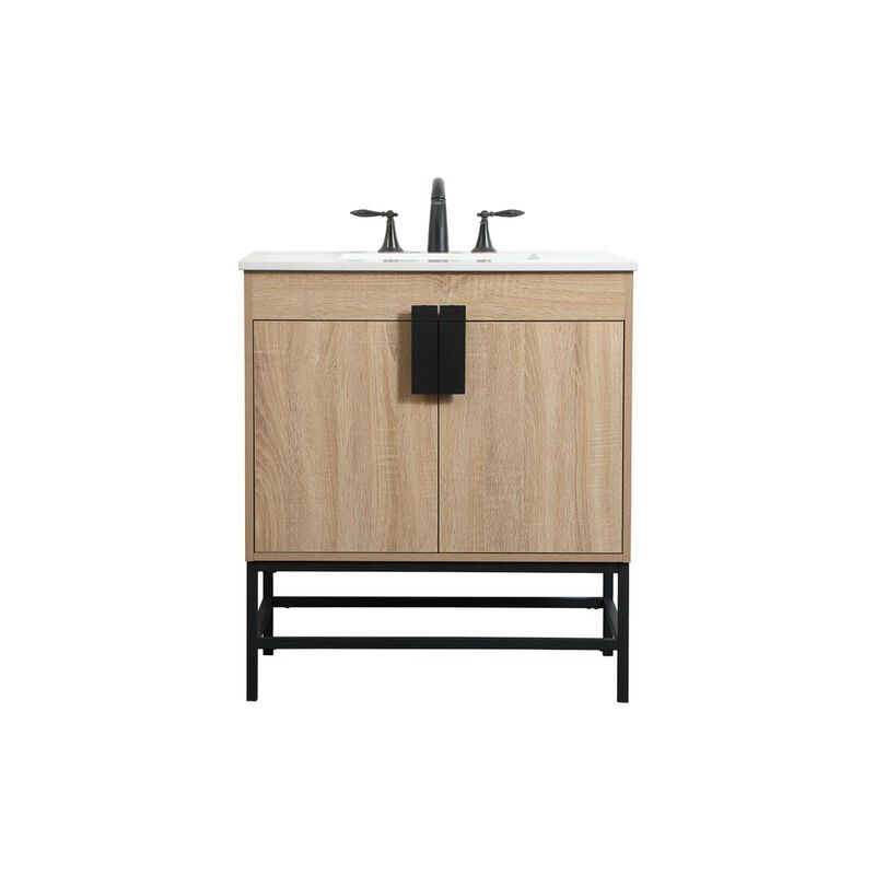 Elegant Kitchen and Bath 30 inch Single bathroom vanity in mango wood