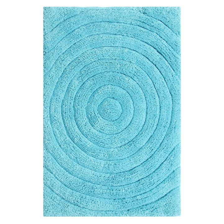 Knightsbridge Echo 220 GSF Non Skid Back Bath Rug 17" x 24" - Aqua