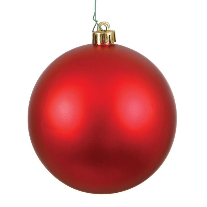 Vickerman 2.4" Christmas Ornament Ball, Red Matte Finish, Shatterproof Plastic, UV Resistant, Holiday Christmas Tree Decoration, 24 Pack