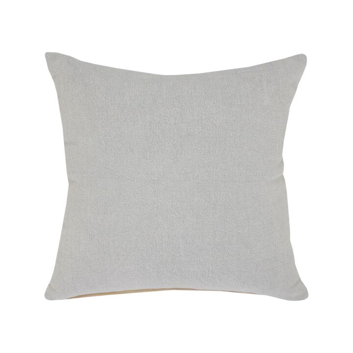 20" Gray Solid Handmade Square Throw Pillow