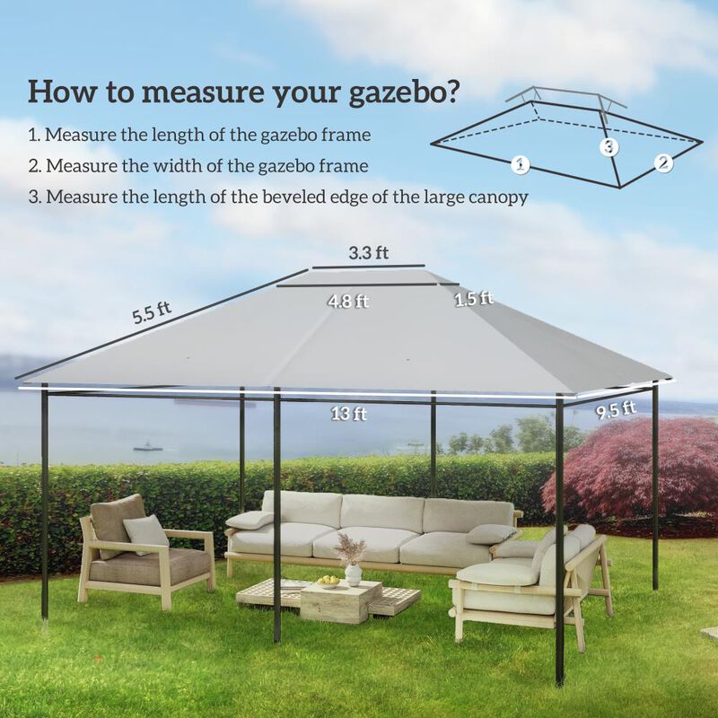 Hivvago 10x13 Gazebo Canopy Cover Replacement image number 2