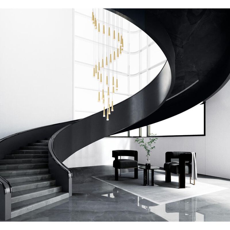 Andes LED Multi Light Pendant With Satin Gold Finish