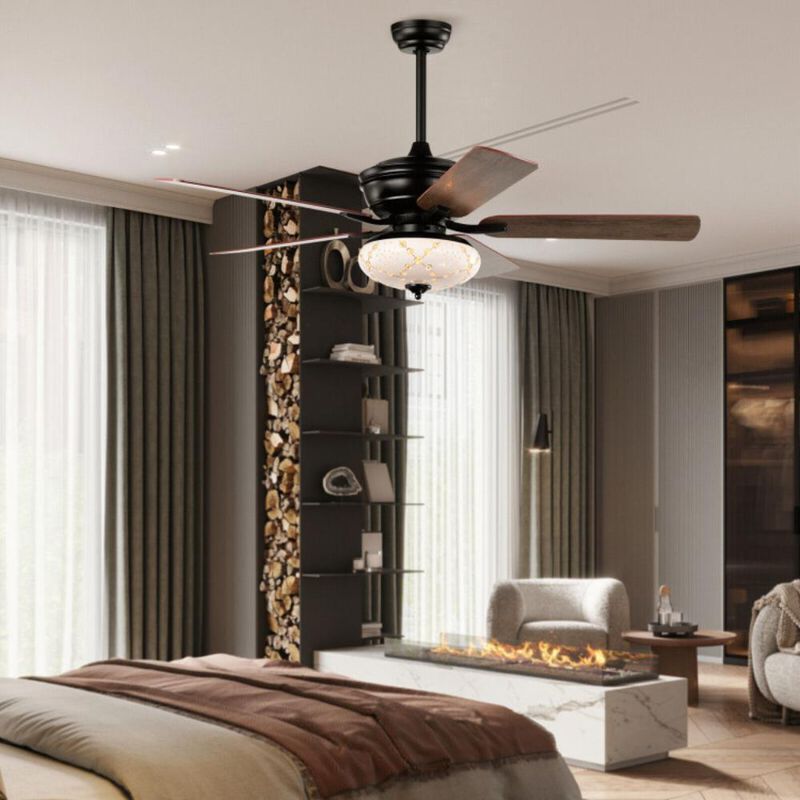 Hivvago Ceiling Fan with 3 Wind Speeds and 5 Reversible Blades
