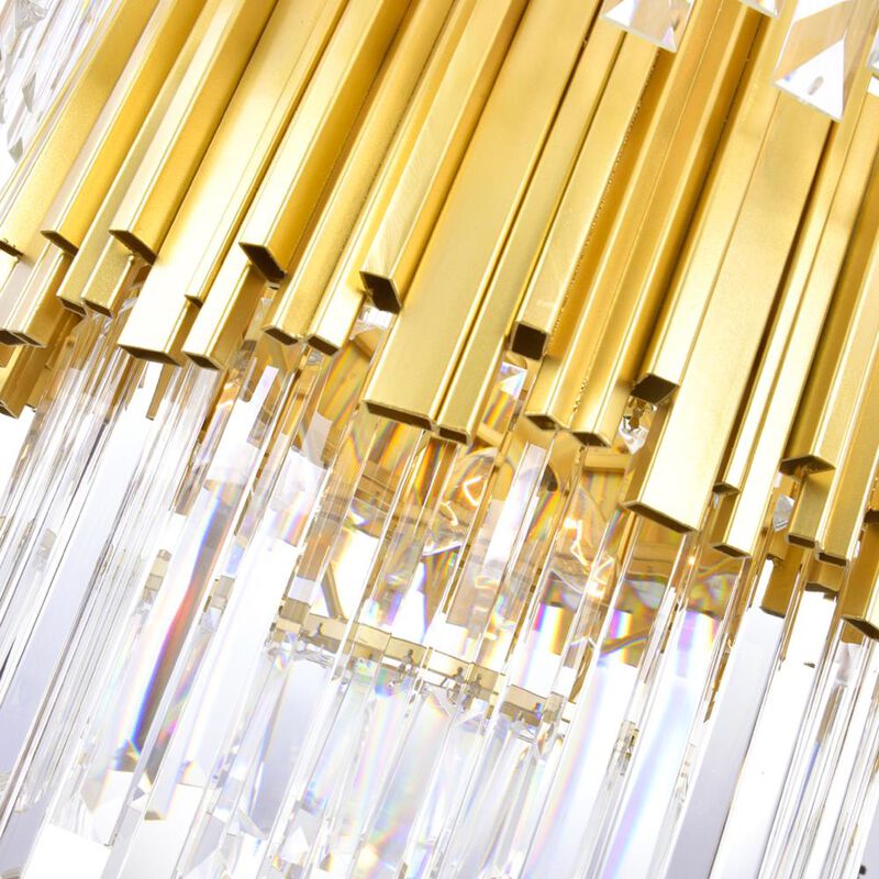 Deco 12 Light Down Chandelier With Medallion Gold Finish