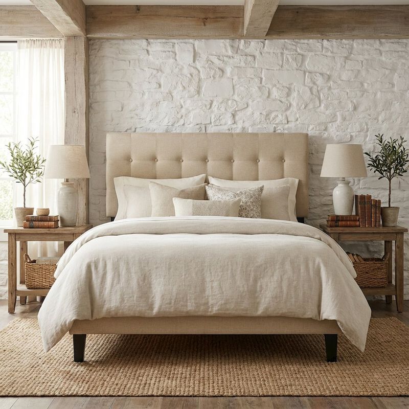 Upholstered Full Headboard, Soft Fabric, Durable Frame for Comfortable Support image number 2