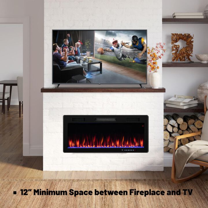 Hivvago Electric Fireplace 40/50/60 Inches Recessed and Wall Mounted