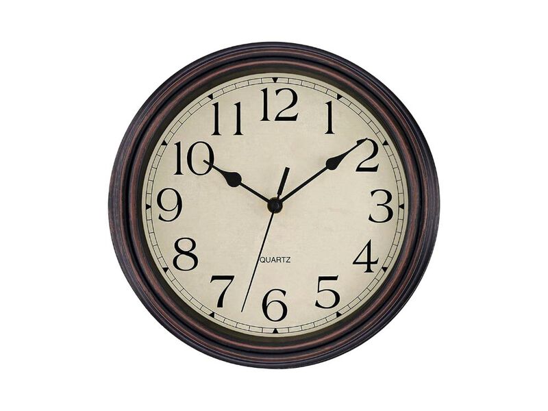 12 Inch Silent Non Ticking Wall Clock Retro Classic Round Quartz Battery Operated Bronze for Home Kitchen Office Living Room image number 0