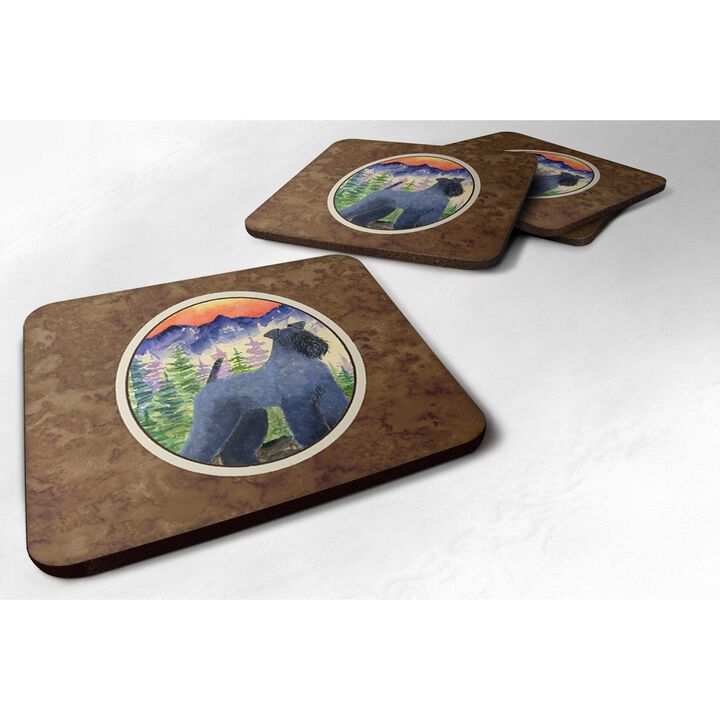Caroline's Treasures SS8223FC Kerry Blue Terrier Foam Coasters (Set of 4), 3.5 H x 3.5 W, Multicolor