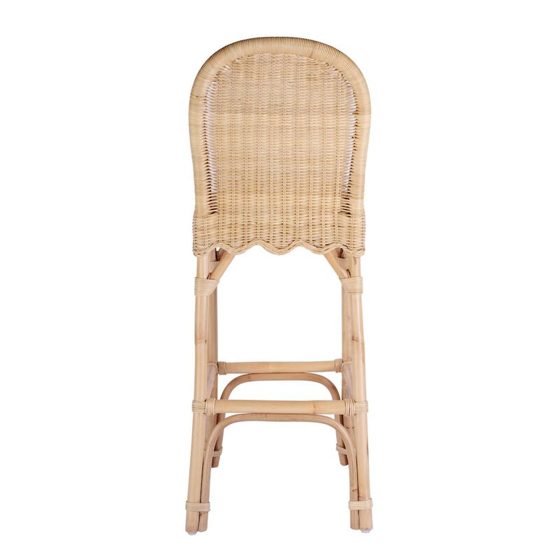 Butler Specialty Flora Rattan 30 Scalloped Edge Bar Stool, Light Brown