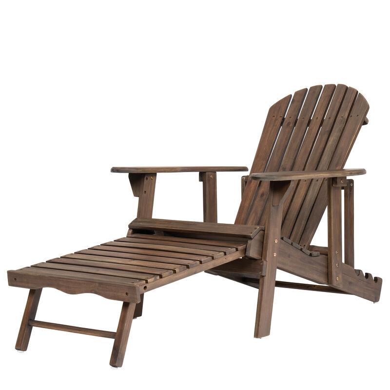 Merax Acacia Wood Folding Adirondack Chair image number 0