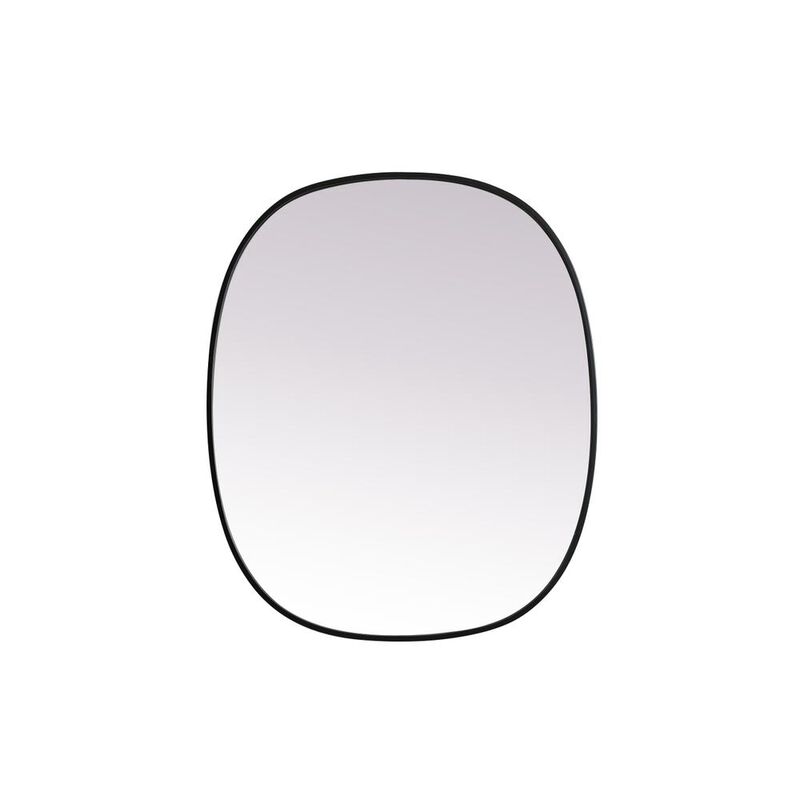 Elegant Decor Metal Frame Oval Mirror 30x36 Inch in Black